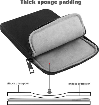 MoKo 7-8 Inch Tablet Sleeve Bag, Polyester Pouch Cover Case Fits iPad mini (A17 Pro) 8.3" 2024, iPad mini 6/5/4/3/2/1, Samsung Galaxy Tab S2 8.0, Tab A 8.0, ZenPad Z8s 7.9,Black