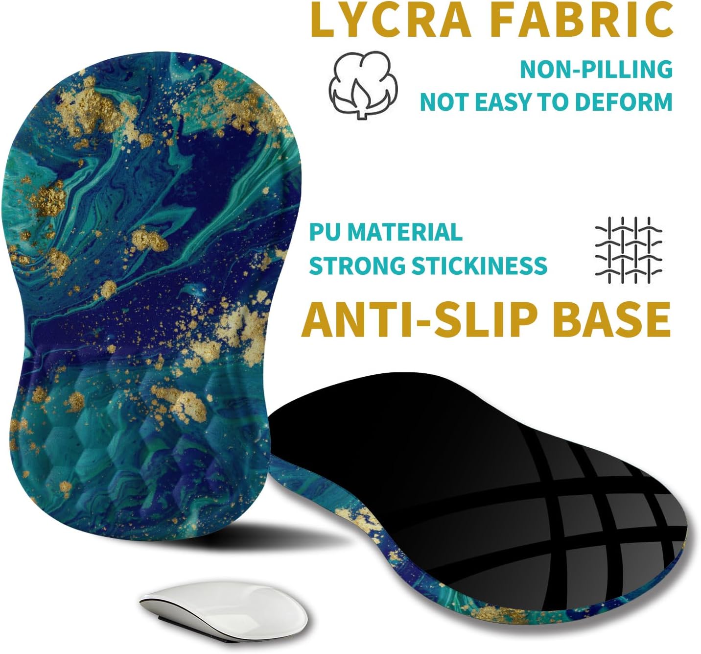 Hokafenle Ergonomic Mouse Pad Wrist Support, Wrist Rest Mousepad for Carpal Tunnel Pain Relief with Integrated Memory Foam Slope Massage Bulge (11.8x7.9 inch,Topographic Contour)