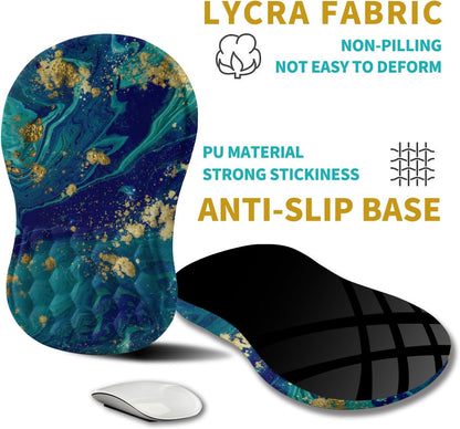 Hokafenle Ergonomic Mouse Pad Wrist Support, Wrist Rest Mousepad for Carpal Tunnel Pain Relief with Integrated Memory Foam Slope Massage Bulge (11.8x7.9 inch,Topographic Contour)