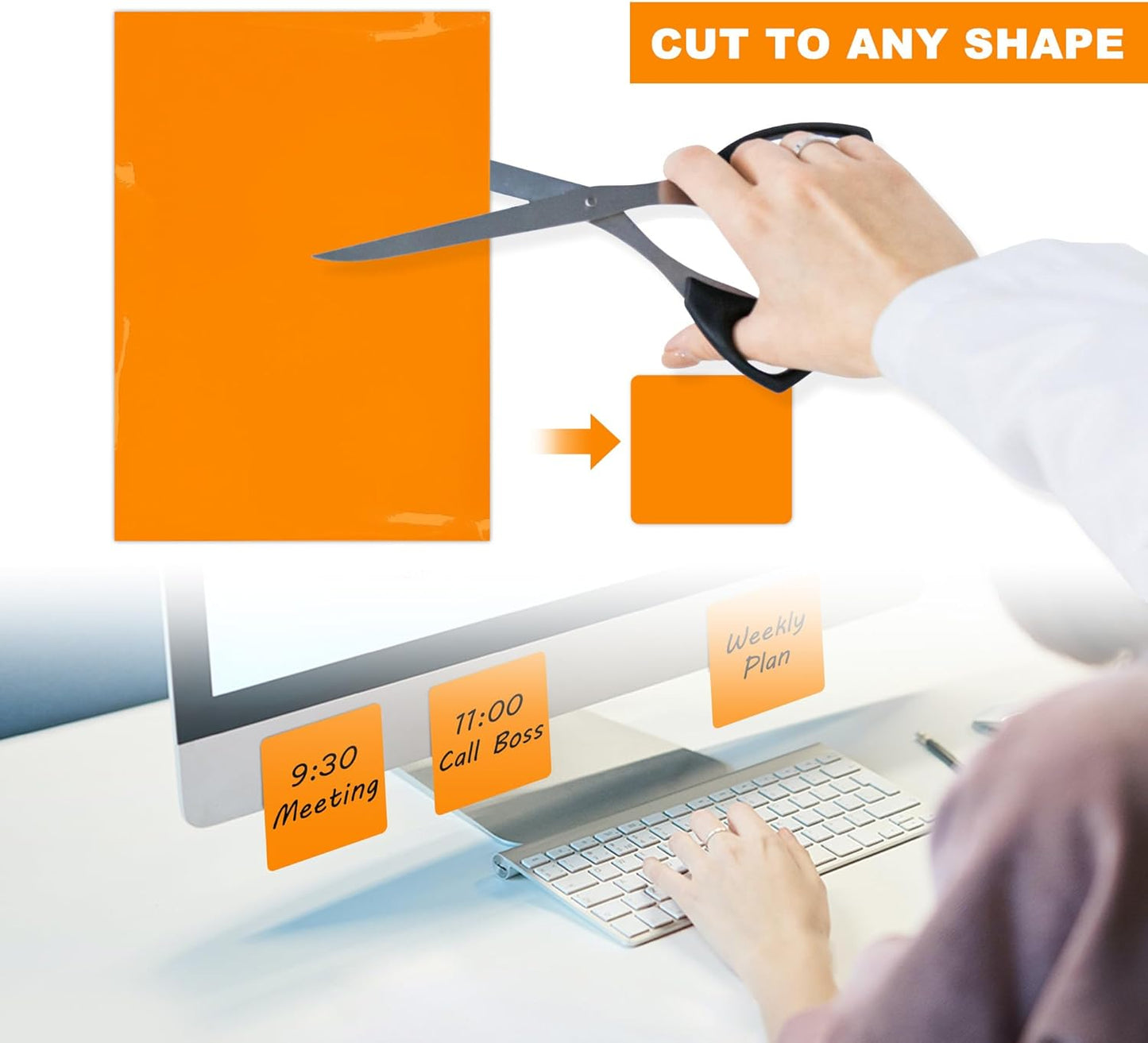 Dry Erase Board Sticker- Whiteboard Stickers-8.27''x11.69'' Removable Dry Erase Sheets- Fridge Dry Erase Paper for Wall/Desk/Refrigerator/Door/Locker/Home/Office/Classroom (White-2Pcs)