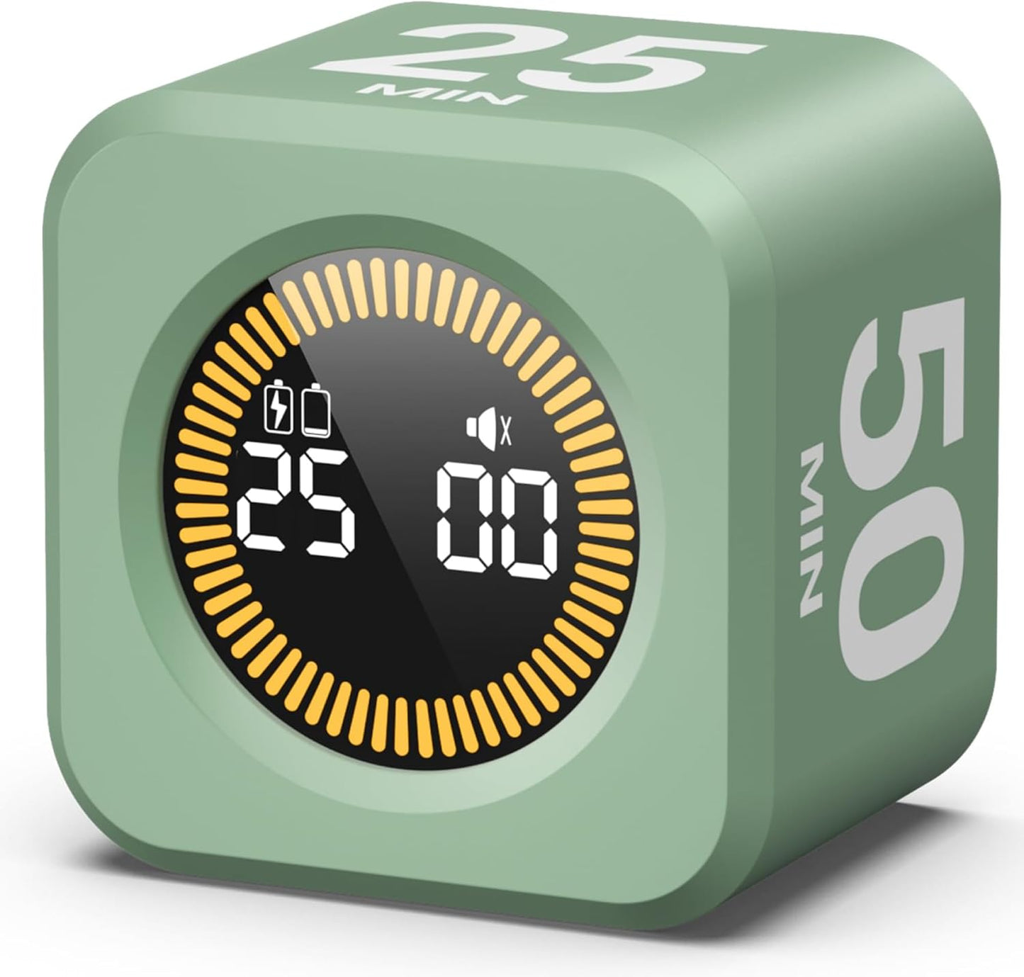 KADAMS Pomodoro Timer Visual - Productivity Pomodoro Cube, 5/10/25/50 Min Countdown & Countup, Silent – Ideal for Work Study Cook Workout Kitchen School Classroom Office ADHD Gift Kids (1, Black)