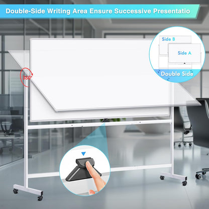 maxtek Magnetic Mobile White Board, 40 x 24 Double Sided Dry Erase Board Rolling Whiteboard, Aluminum Frame Standing Whiteboard on Wheels for Home Office Classroom (40 x 24 Black)