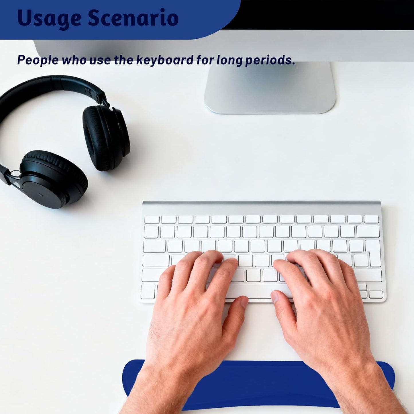 Keyboard Wrist Rest, Thicken Memory Foam Wrist Support Pad for Keyboard, Ergonomic Palm Rest for Pain Relief, Keyboard Wrist Guard for Long Hours of Work, Gaming, Studying, Red