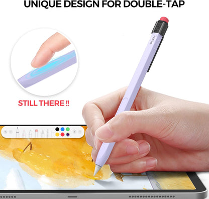 TRONWIN iPencil Case Sleeve Silicone Protective Cover Perfect Grip Skin Classic Design with Sturdy Clip Compatible with Apple Pencil 2nd Generation (Classic)