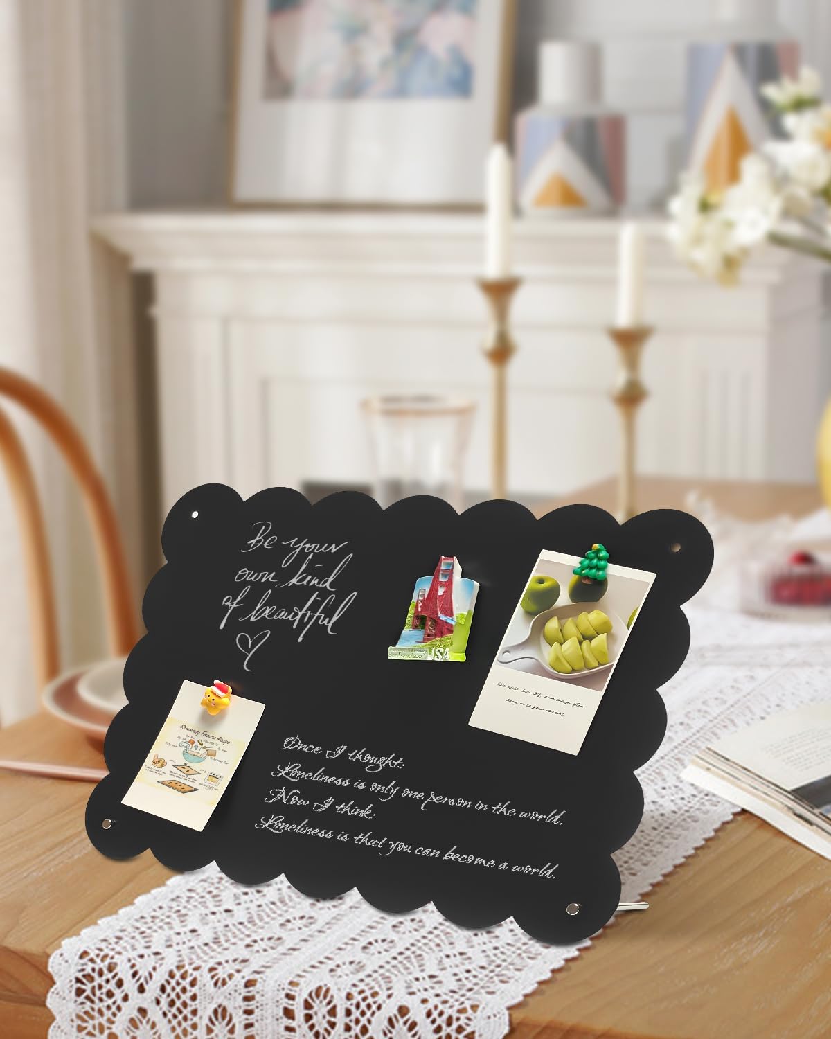 Magnet Board - Blcak, 10.2 x 14.2in, Magnetic Board for Desk and wall, Magnetic Display for Memos, Photos & Documents, Bulletin Board for Home Office School Kitchen Table Supplies(BK-HB2636-2P)