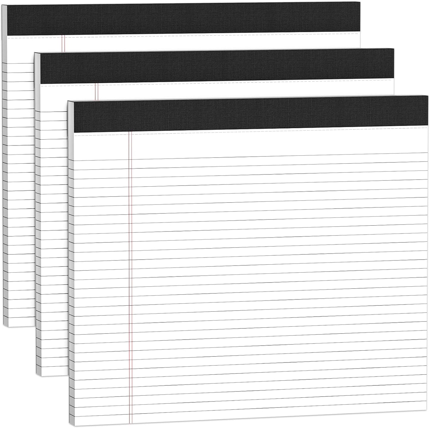 5 Pack Wide Legal Pads 11" x 9.5" Landscape Pink Purple Blue Green Yellow College Ruled Note Pad Narrow Ruled 30 Sheets per Notepad Perforated Writing Paper Thick Backboard Horizontal Pads of Paper