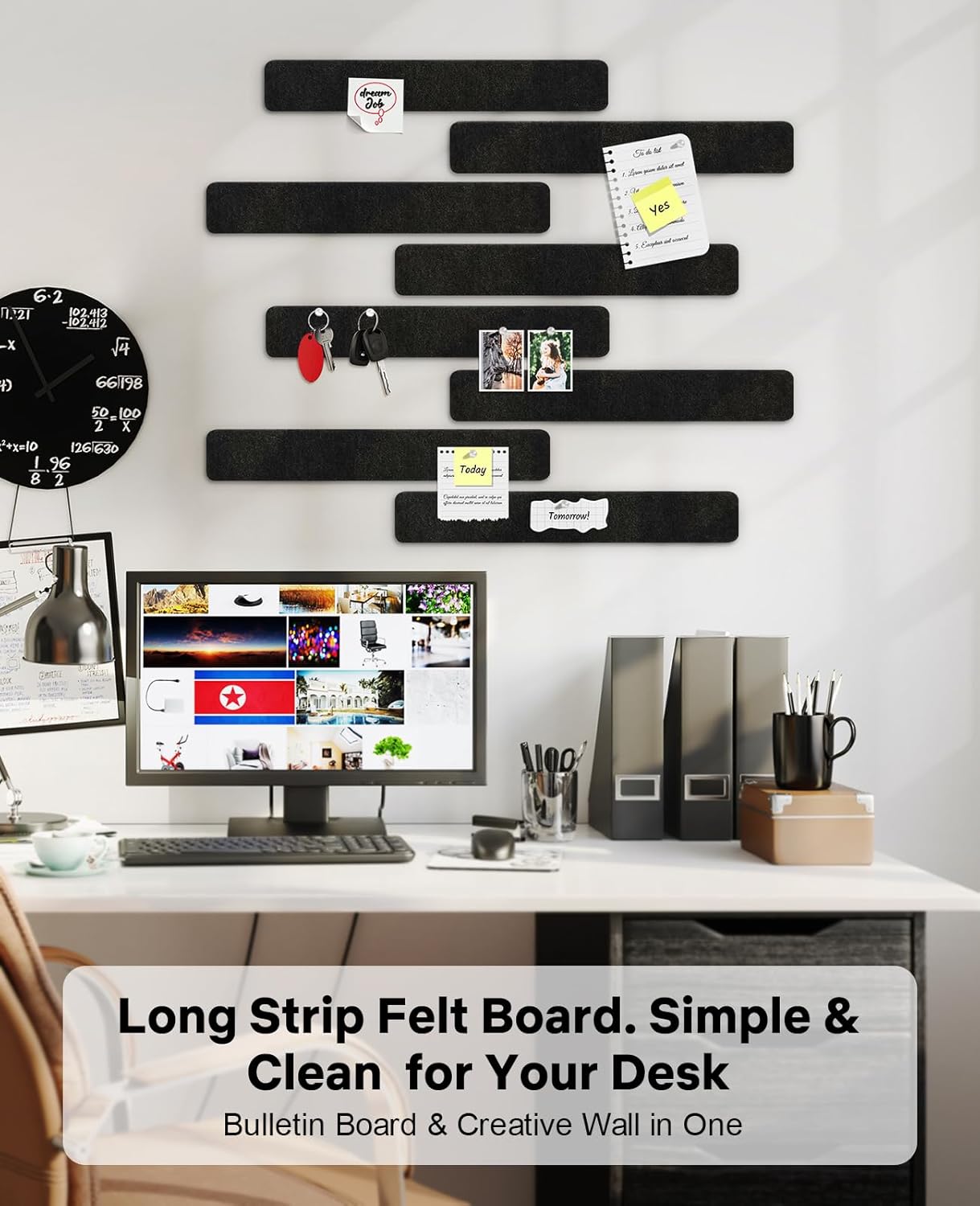 Small Cork Bulletin Board Tiles, Felt Wall Decor and Office Desk Accessories for Vision, Message Center, Picture and Prayer Board, Dorm, Room, Home Office Essentials and Organization(Linen Dusk)