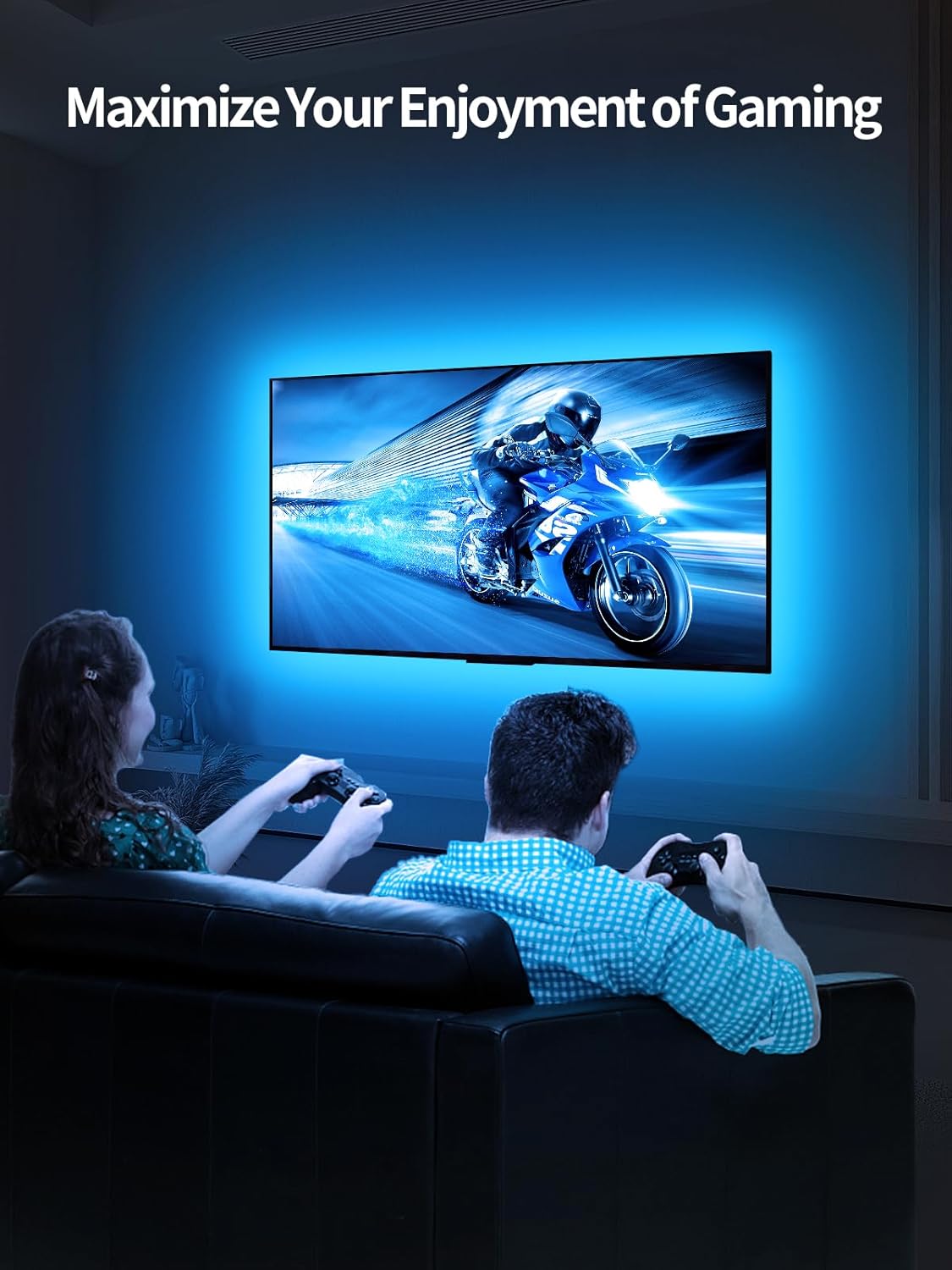 KANTUTOE LED Lights for TV, 16.4ft LED Lights for 45-75 Inch TVs, RGB TV Backlight Behind, Music Sync Bluetooth APP & Remote Control Strip Lights USB Powered for Bedroom, Gaming, Home Décor