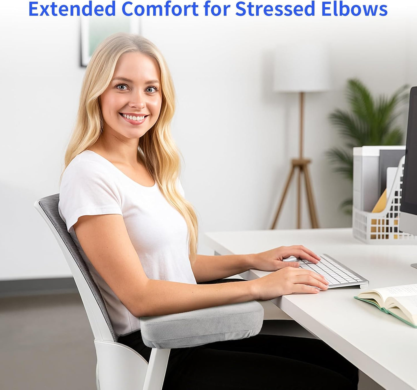 YOUFi Office Chair Arm Pads Extra Soft Velvet Arm Rest Covers for Elbows & Forearms Pressure Relief, Set of 2 Armrest Covers for Desk Chair, Gaming Chair (Black)