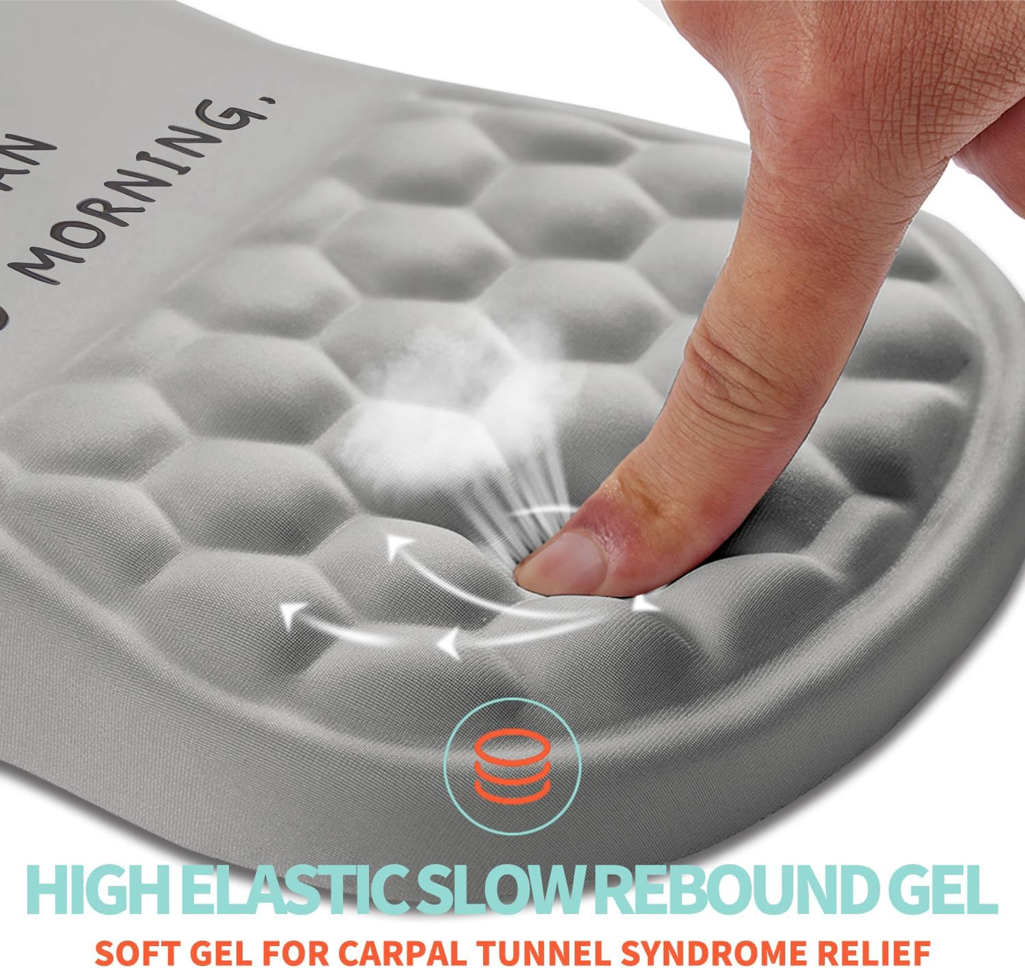 Ergonomic Mouse Pad Wrist Support with Memory Foam Massage Bulge, Carpal Tunnel Pain Relief Mousepad Wrist Rest for Mouse(12x8 inch, Silver Gray Light Purple)