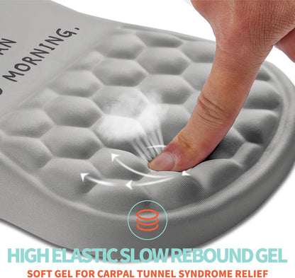 Ergonomic Mouse Pad Wrist Support with Memory Foam Massage Bulge, Carpal Tunnel Pain Relief Mousepad Wrist Rest for Mouse(12x8 inch, Silver Gray Light Purple)