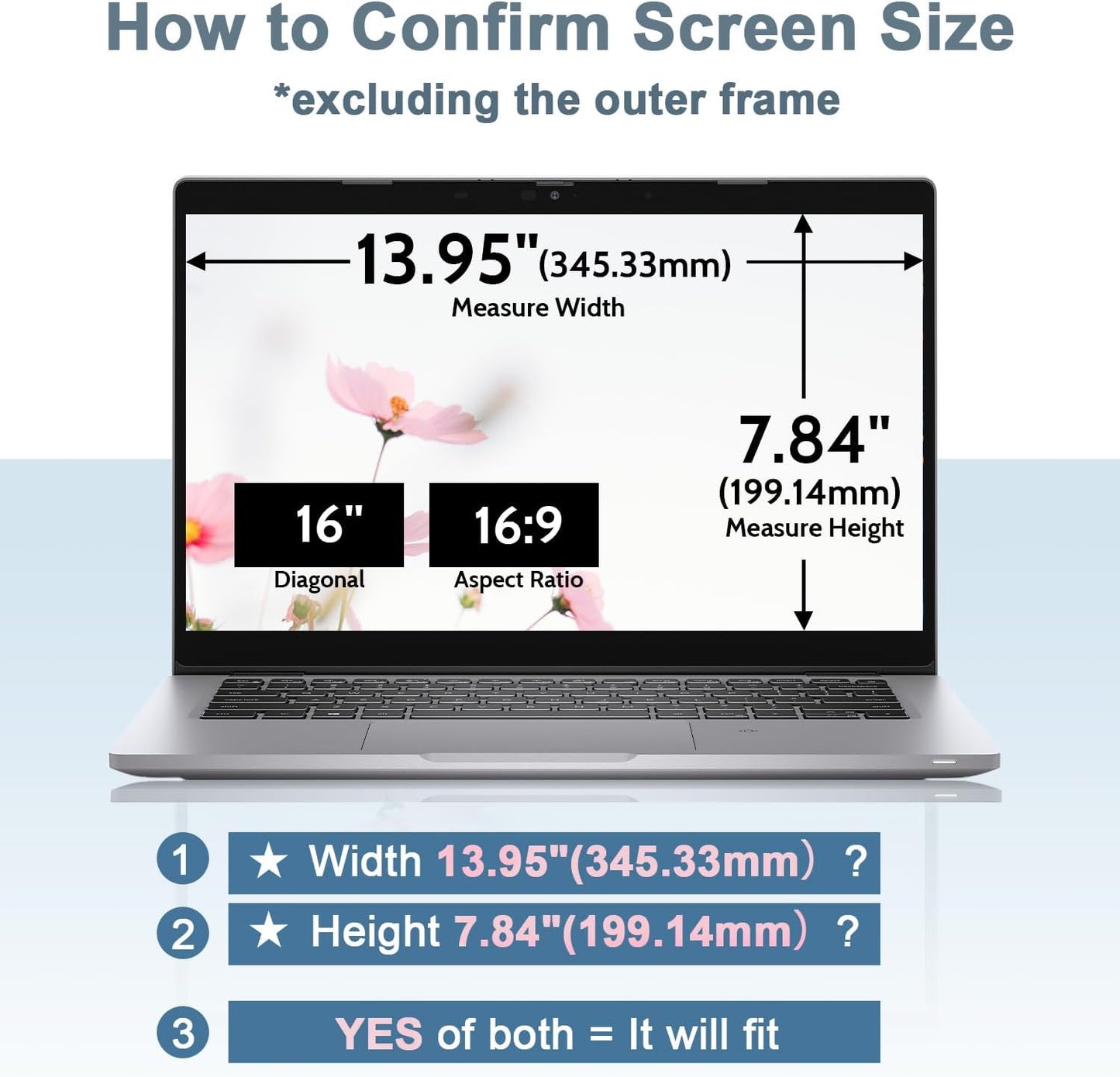 IPROKKO Laptop Privacy Screen 14 Inch 16:9 Aspect, Compatible with HP, Dell, Acer, Asus, Samsung, Lenovo Yoga & More, Removable Anti Blue Light Glare Spy Computer Monitor Filter Security Shield