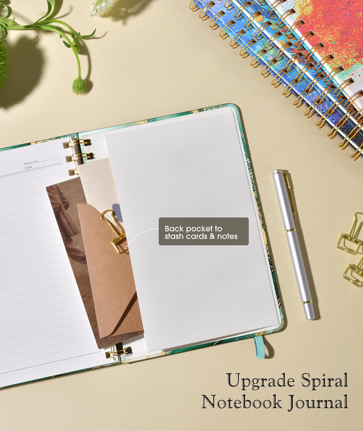 Graph Spiral Journal Notebook, A5 Hardcover Spiral Journals for Women Men, 100 GSM Graph Paper Notebooks, 150 Pages Spiral Bound Grid Notebook for Writing Note Taking Work 5.75" x 8.38" Olive Green
