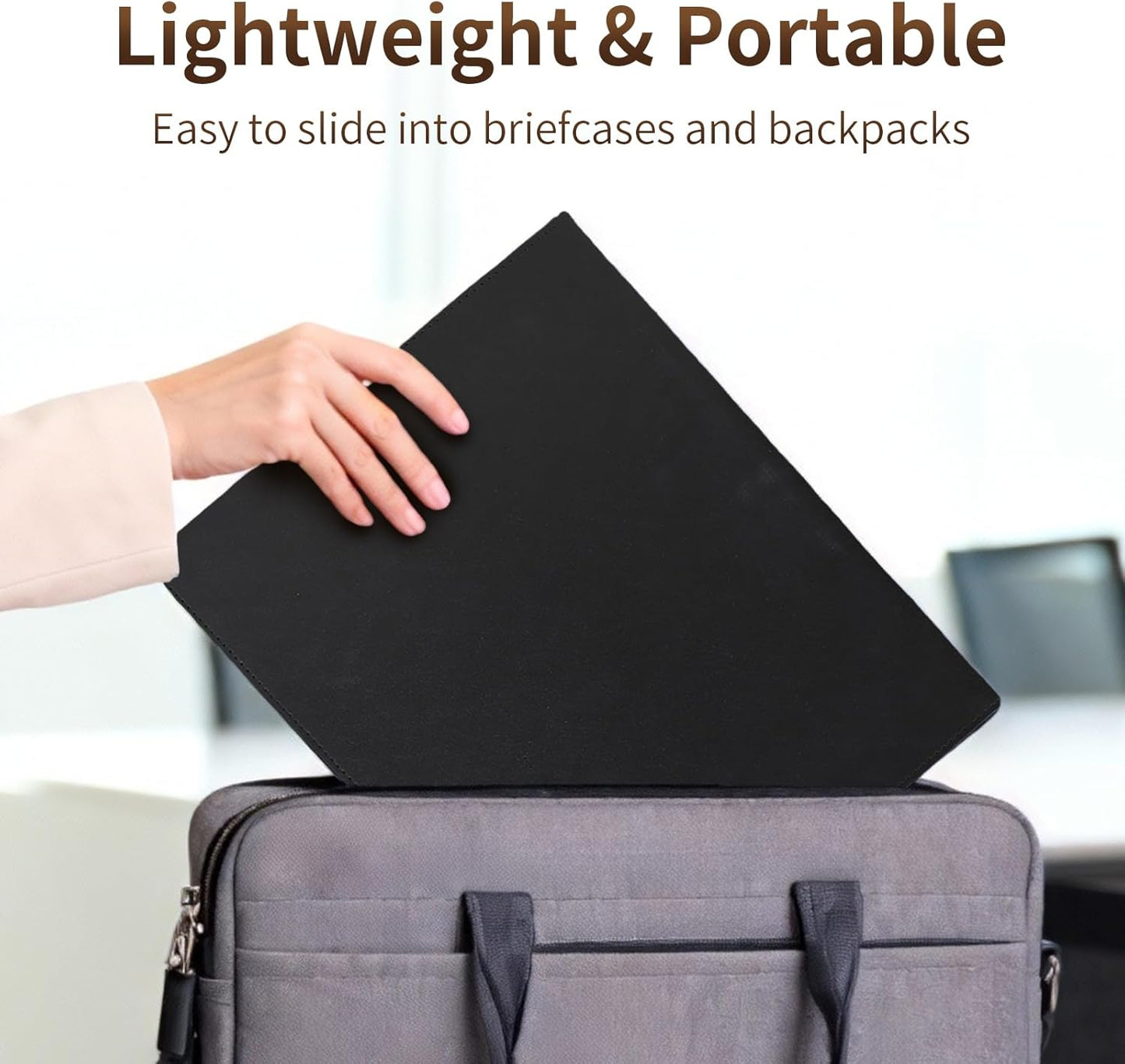 360° Foldable Clipboard Portfolio with Non-Marking Magnetic Clip & Elastic Pen Loop, A4/Letter Document Holder for Business, Office & Interviews