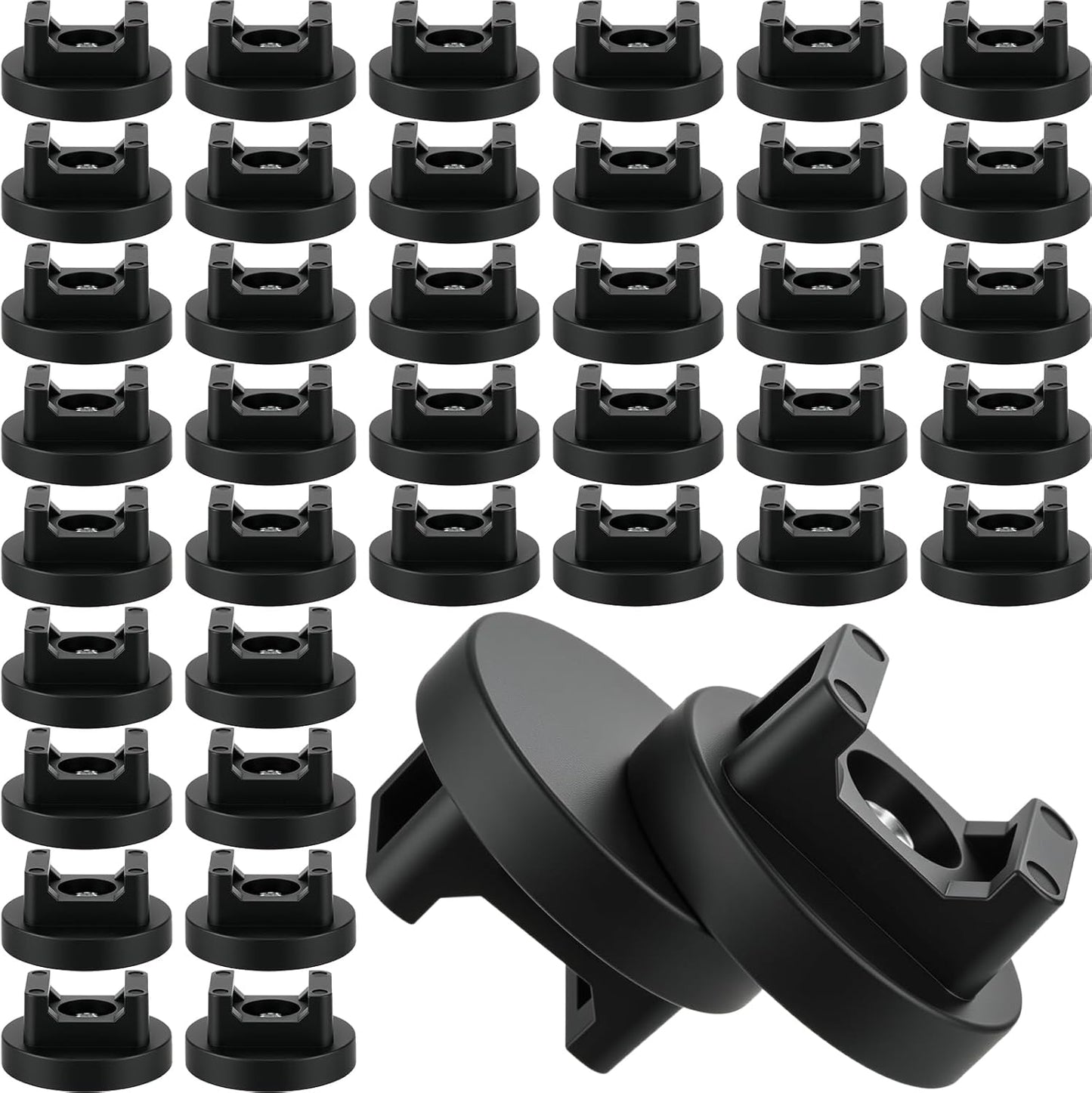 Yookeer 15 Pcs Magnetic Zip Tie Mount Base Black Magnetic Cable Clips Wire Holder Multipurpose Cable Ties Management Base Electrical Supplies for Wire (22 mm)