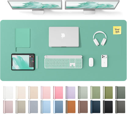 YSAGi Leather Desk Pad Protector, Large Mouse Pad, Non-Slip PU Leather Desk Blotter, Waterproof Writing Pad for Office and Home (31.5" x 15.8", Eggshell) - Colors A