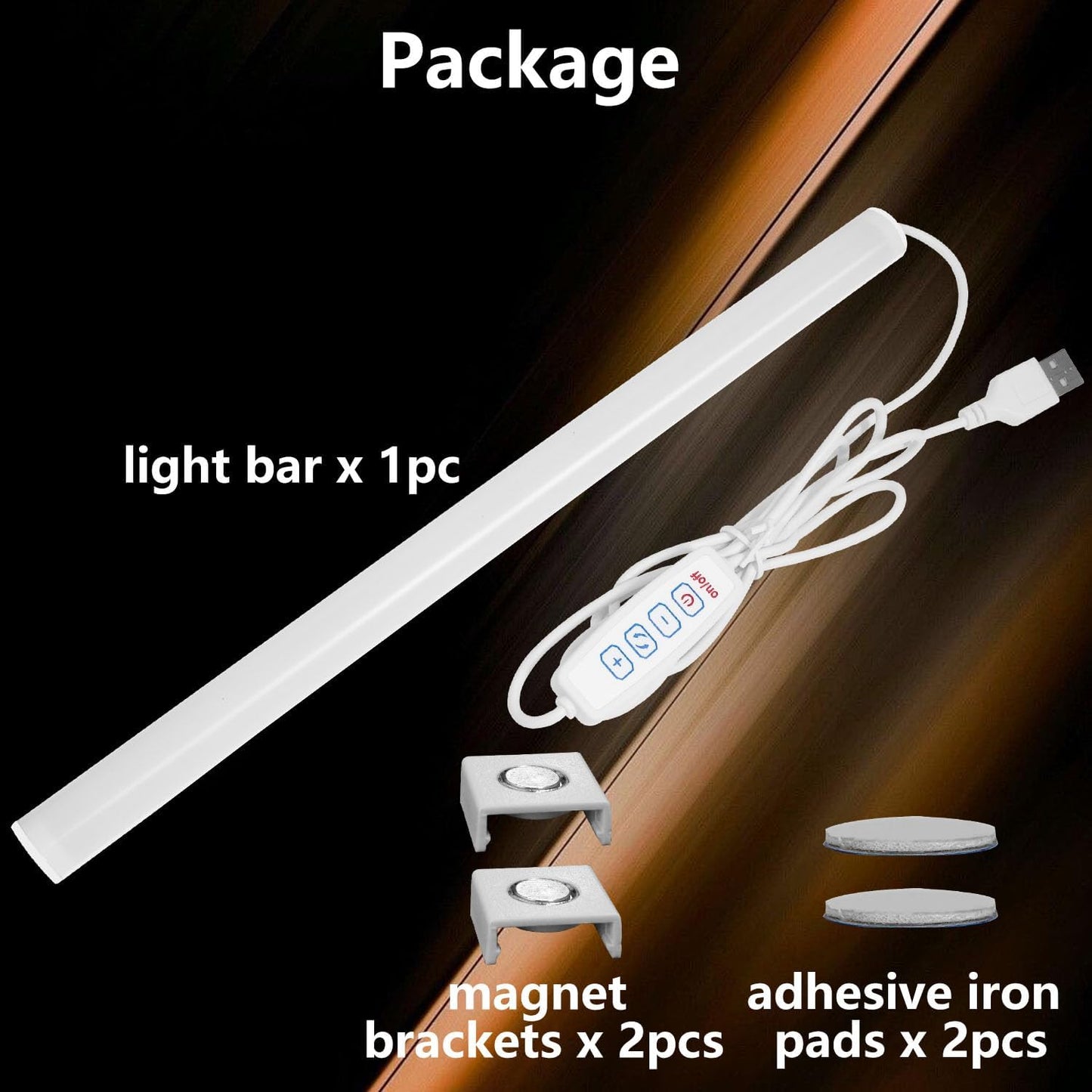 12 Inch LED Light Bar USB Powered 3 Colors White, Warm White, Yellow, with Switch, Magnetic Dimmable Frosted Cover, for Under Monitor Desk Cabinet, 3D Printer, Over Sink