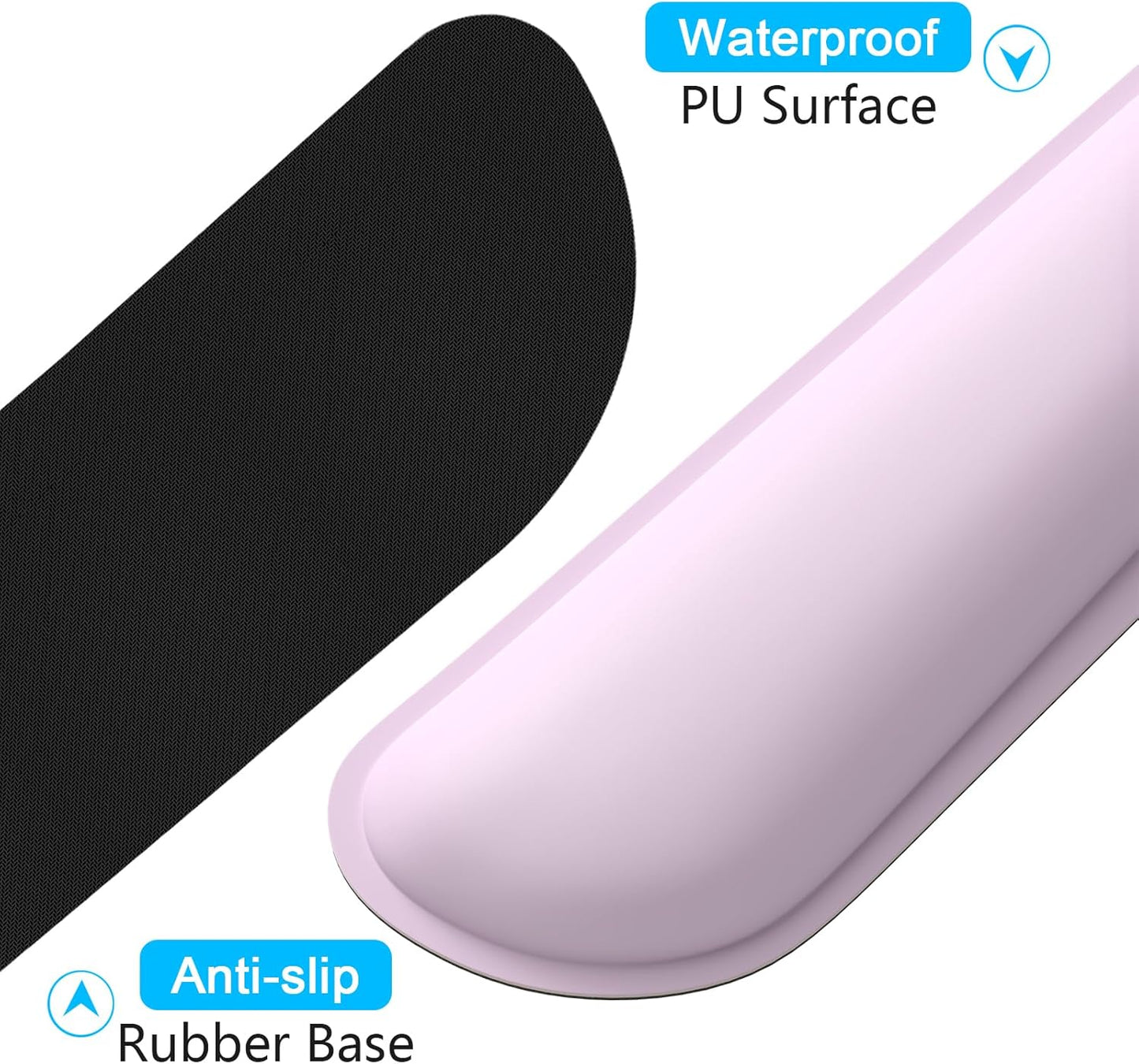 Dapesuom Mouse Wrist Rest, Ergonomic Memory Foam Mouse Wrist for Computer Desk Mats Support, PU Leather Hand Rest Pad Cushion for Gaming, Laptop, Men, Women, Pain Relief & Easy Typing, Black