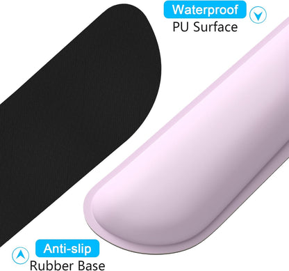 Dapesuom Mouse Wrist Rest, Ergonomic Memory Foam Mouse Wrist for Computer Desk Mats Support, PU Leather Hand Rest Pad Cushion for Gaming, Laptop, Men, Women, Pain Relief & Easy Typing, Black
