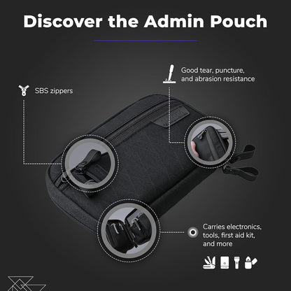 ALPAKA Admin Pouch Pro EDC Organizer - Small Tool Pouch with Smooth Zipper, Weatherproof Storage for Electronics, Cables, Travel Accessories - Black Axogrid 300D Fabric