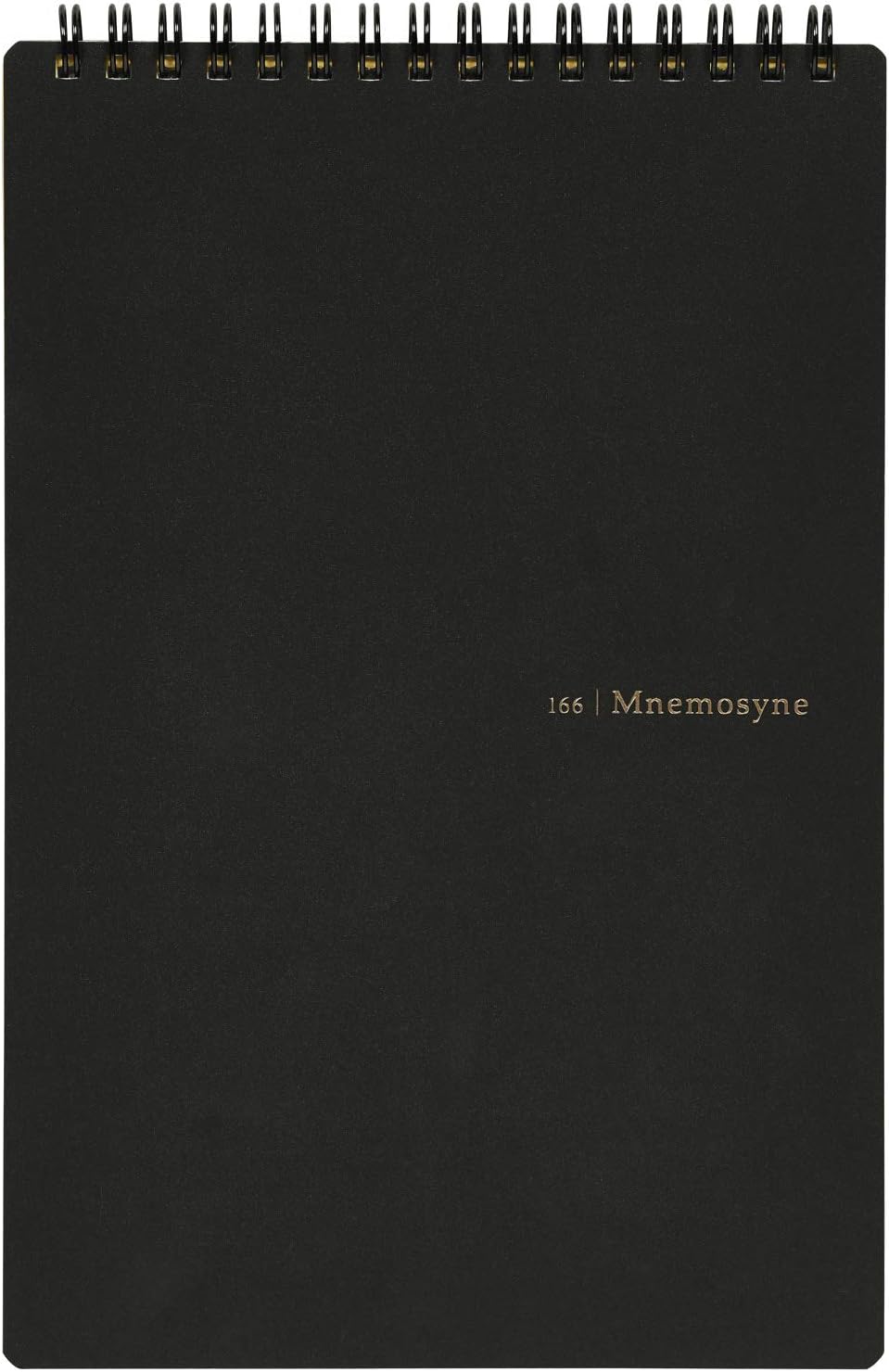 Maruman Mnemosyne Lined Notebook- Vertical A5, 5.83" x 8.27", 70 Sheets / 140 Pages, 7mm College Ruled With Center Line Journal, Perforated Pages & Wire-Bound to Lay Flat, Black, Made in Japan - Colors A
