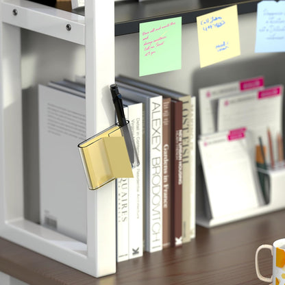 Sticky Note Dispenser, Magnetic Sticky Note Holder for Post It Notes, 3 x 3 Inch Sticky Note Pen Organizer for Office Home Classroom, Black