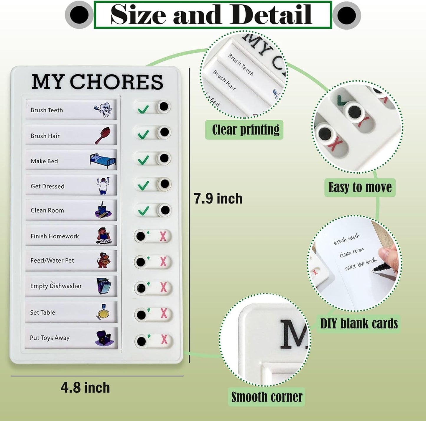 My Chores Checklist Task Planner - Daily Schedule Board for Kids & Adults - Multiple User Chore Chart - To Do List & Habit Tracker