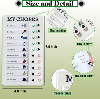 My Chores Checklist Task Planner - Daily Schedule Board for Kids & Adults - Multiple User Chore Chart - To Do List & Habit Tracker