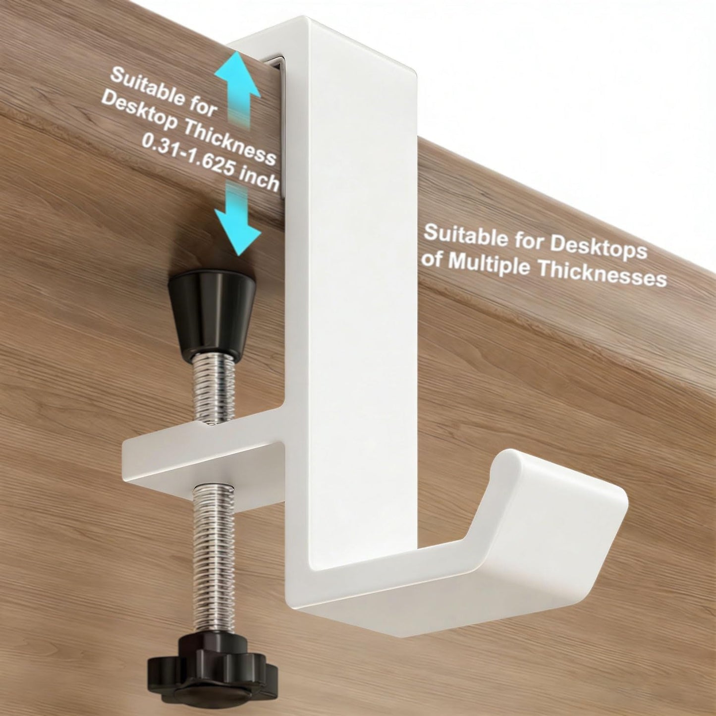JAKO Headphone Stand - Aluminum Alloy Headphone Holder, Under Headset Stand for Desk Fit for PC Gaming Headset Hanger Hook Suitable for Office, Computer, Student Class Desk, Handmade Creator Table