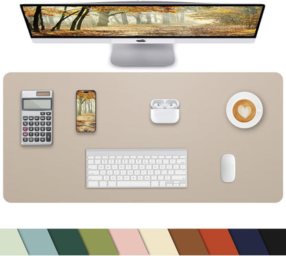 Leather Desk Pad Protector, Office Desk Mat, Large Mouse Pad, Non-Slip PU Leather Desk Blotter, Laptop Desk Pad Desk Accessories for Office and Home (Black, 40" x 17")
