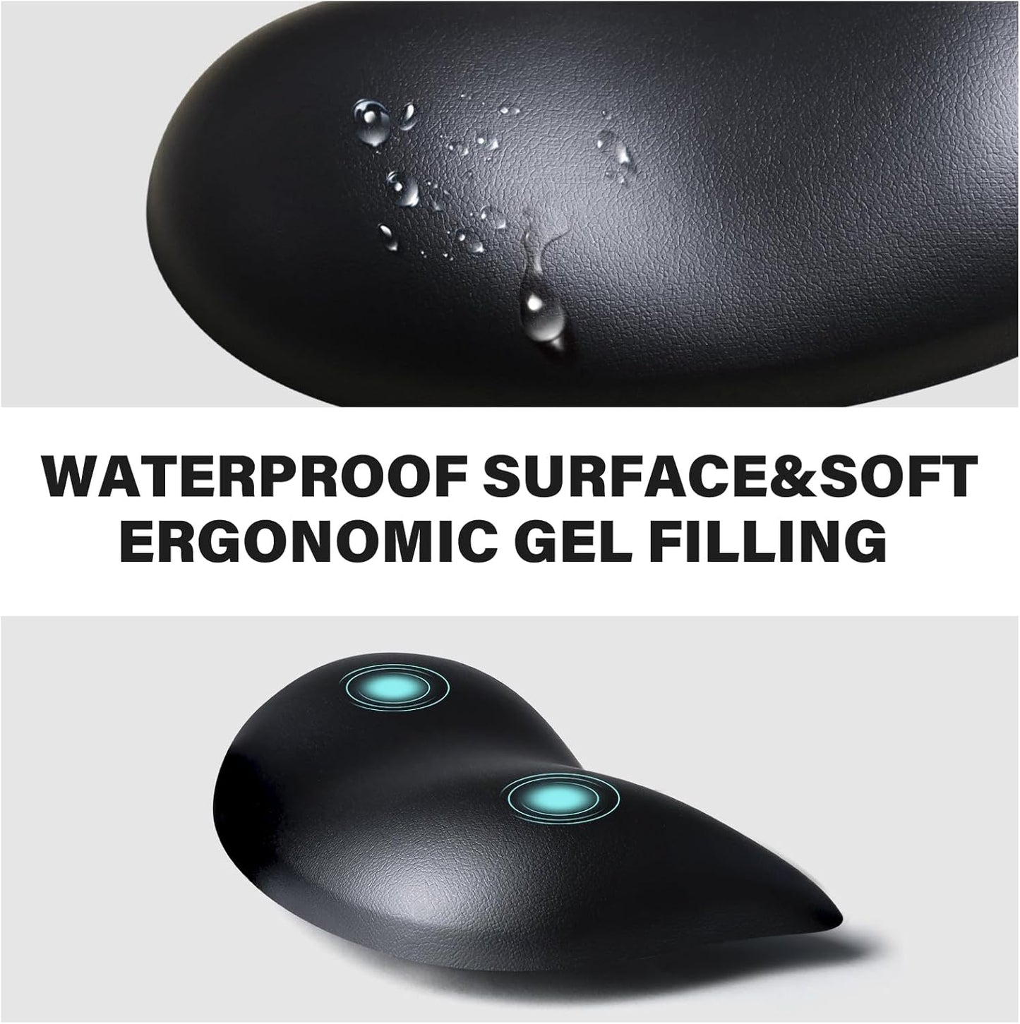 JIKIOU Ergonomic Gliding Palm Rests, Gel Mouse Wrist with Leather Surface, Sliding Wrist Pad with 4 Smooth Scroll Wheel, Fast Mouse Wrist Glider Designed for Office Computer Home Gaming, 2 Pack Black