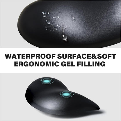 JIKIOU Ergonomic Gliding Palm Rests, Gel Mouse Wrist with Leather Surface, Sliding Wrist Pad with 4 Smooth Scroll Wheel, Fast Mouse Wrist Glider Designed for Office Computer Home Gaming, 2 Pack Black