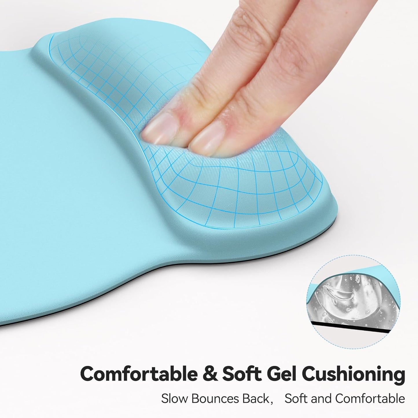 TECKNET Gel Mouse Pad with Wrist Rest, Ergonomic Office Mousepad with Wrist Support - Non-Slip & Smooth Surface Comfortable Desk Accessories Mat for Office, Gaming and Study - Gradient