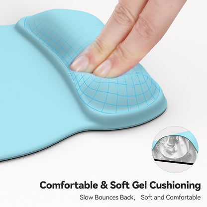 TECKNET Gel Mouse Pad with Wrist Rest, Ergonomic Office Mousepad with Wrist Support - Non-Slip & Smooth Surface Comfortable Desk Accessories Mat for Office, Gaming and Study - Gradient