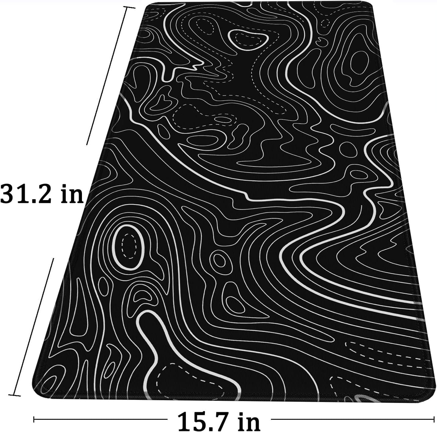 Large Extended Gaming Mouse Pad with Stitched Edges, (31.5X15.7In) Durable Non-Slip Natural Rubber Base, Waterproof Computer Keyboard Pad Mat for Esports Pros/Gamer/Desktop/Office/Home-Black