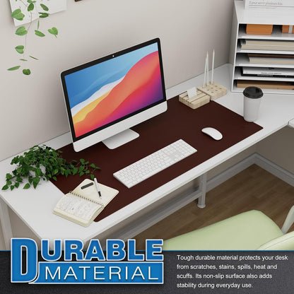 K KNODEL Large Office Leather Desk Mat, Mouse and Keyboard Pad, Computer and Laptop Mat, Desktop Protector and Cover, Writing Pad and Blotter (31.5"x15.7", Black)
