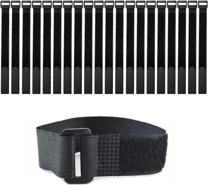 20 Pack (12 x 1 Inch) Reusable Fastening Cable Straps,Adjustable Multi-Purpose Hook and Loop Straps Nylon Cable Ties for Wire Cable Management Home Office Garage Outdoor Organization