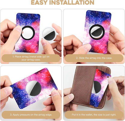 2 Pack Ultra Thin Wallet Holder Card Case for Apple AirTag, Lightweight GPS Tracker Cover for Wallet, Purse, Handbag, Keys, Clutch Bag
