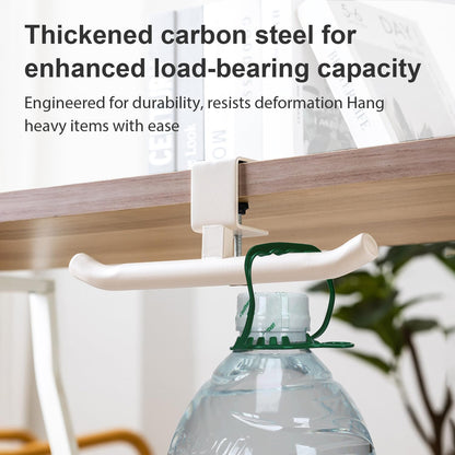 Desktop Backpack Hook - Durable and portable under-desk hook, space-saving backpack storage rack, suitable for offices/classrooms/dormitories, no drilling required for installation (white) - 1 piece