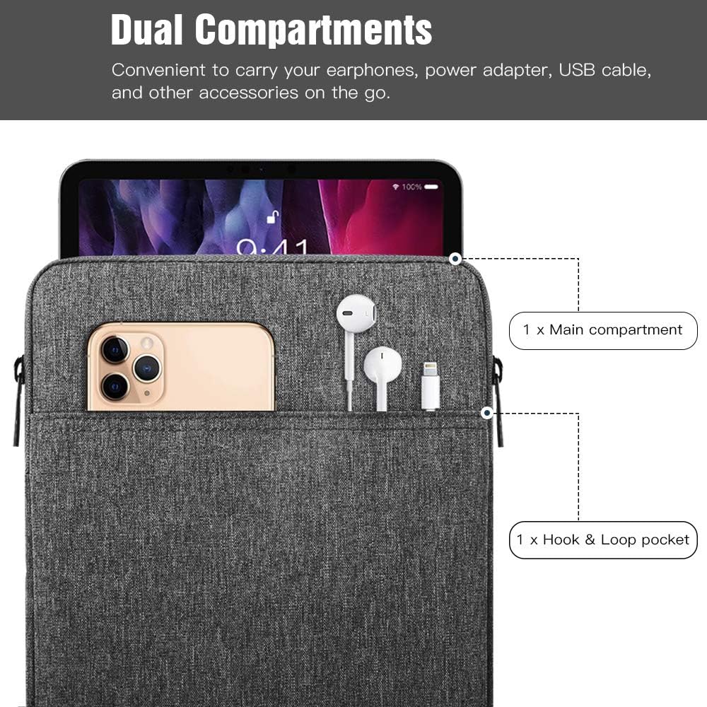 TiMOVO 9-11" Tablet Sleeve Bag for iPad 11-inch A16 2025, iPad 10.9"/10.2"| Air 11 Inch/5th/4th Gen. 10.9", Galaxy Tab A9+/A11Plus 11", Protective Bag Fit Smart Keyboard, Dusty Blue