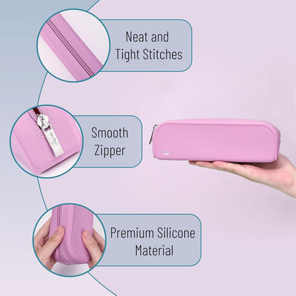 Mr. Pen- Silicone Pencil Case, Aesthetic Pencil Bag for Women, Makeup Pouch, Multifunctional Pouch for Stationery, Cosmetics and Electrical Goods Storage