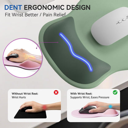Ergonomic Mouse Pad with Wrist Rest,Cute Gel Mousepad Wrist Support - Small Mini Portable for Travel Mouse Pads for Desk Laptop,Computer,Office & Home Decor (Pink&Light Pink)