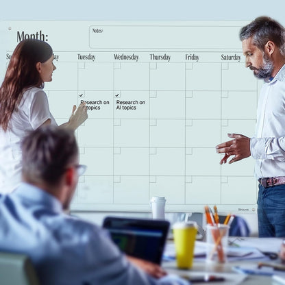 Magnetic Glass Whiteboard - Glass Dry Erase Board 48"x36" Large Frameless Board for Walls Office School and Home