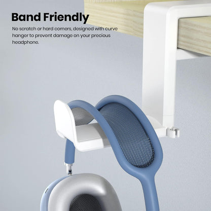 3in1 Rotating Headphone Holder - EURPMASK 3in1 PC Gaming Headset Holder w/Detachable Controller Holder, Adjustable Clamp-on Headset Stand,Headphone Hanger Hook Under Desk w/Cable Clip Organizer,Black