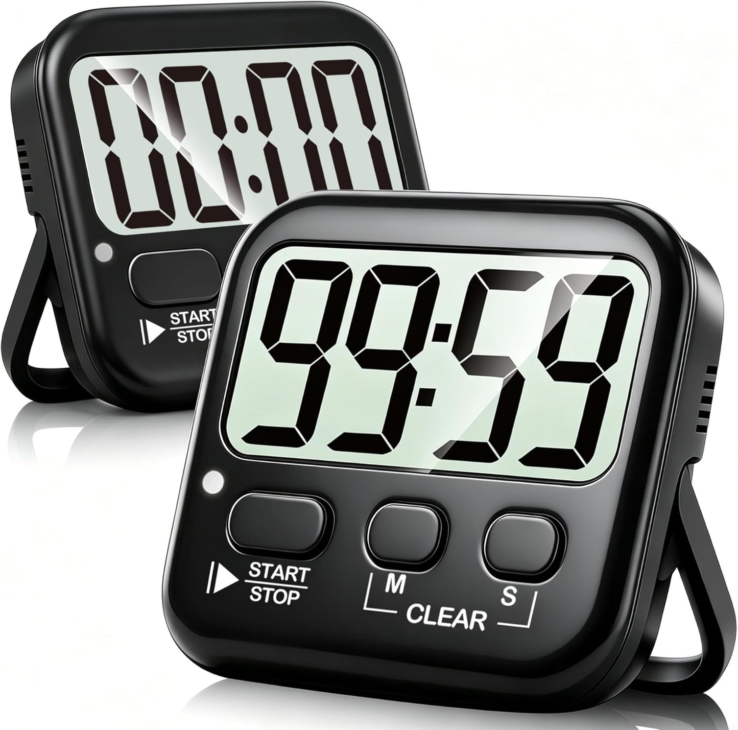 Antonki 2 Pack Digital Timer for Kids, Magnetic Countdown Kitchen Timers for Cooking, Egg, Classroom, Teacher, Exercise, Study, Oven - Battery Included