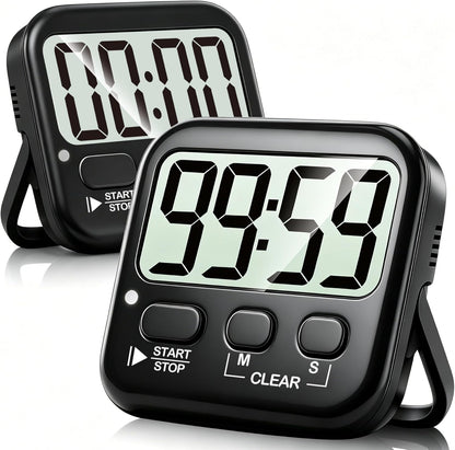 Antonki 2 Pack Digital Timer for Kids, Magnetic Countdown Kitchen Timers for Cooking, Egg, Classroom, Teacher, Exercise, Study, Oven - Battery Included