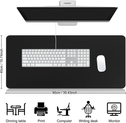 HGWALP Black Topographic Large Gaming Mouse Pad Extended XXL(900 * 400 * 3MM) Mouse Mat Long Desk Pad with Stitched Edges for Keyboard Home Office Gaming Work Big Desk Mat