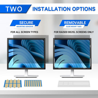 [2-Pack] Privacy Screen For Computer Monitor, 27-Inch 16:9 Aspect Ratio; Anti Spy/Bule Light/Glare And Eye Protection, 2 Install Ways Removable For Office, Airport, Cafe And Other Public Area; Diagonal 27 Inches, Width 23.53 Inches, Height 13.24 Inches