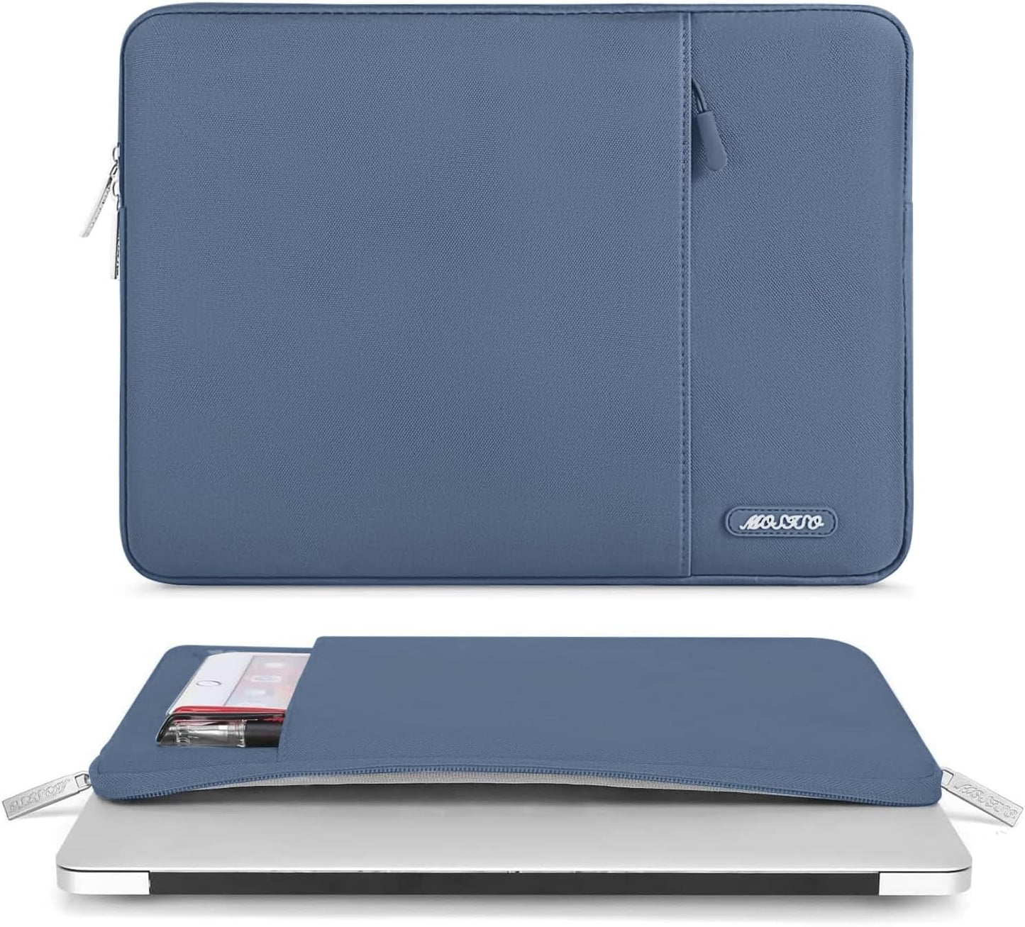 MOSISO Laptop Case 13.3 inch, 13-13.3 inch Laptop Sleeve Compatible with MacBook Air/Pro 13/Pro 14 M5 M4 M3 M2 M1, HP Dell ASUS Lenovo,Polyester Vertical Computer Sleeve Bag with Pocket, Antique Green - Colors B