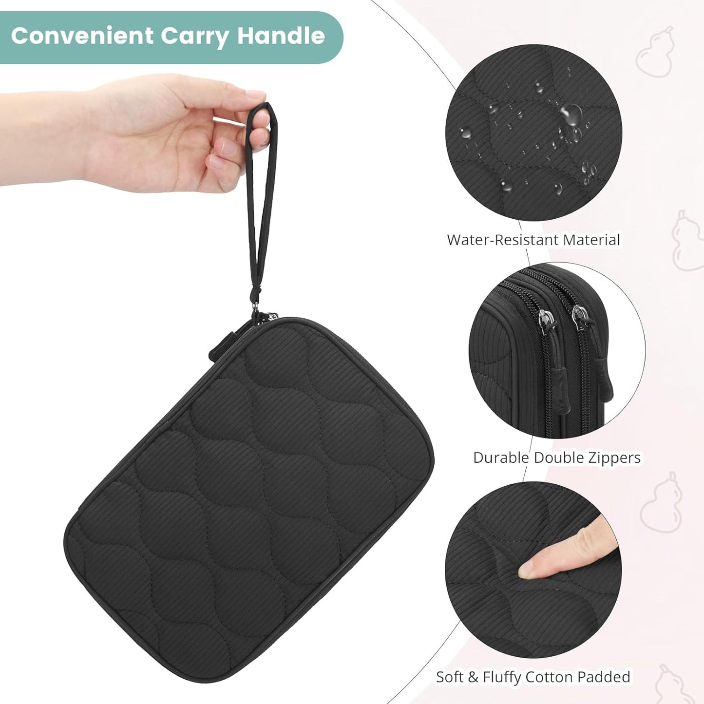 Skycase Tech Pouch - Lightweight Electronics Organizer Travel Case - Double Layers Cable Organizer - All-in-One Storage Bag for Charger, Cord, Phone, Flash Drive, Essentials - XL